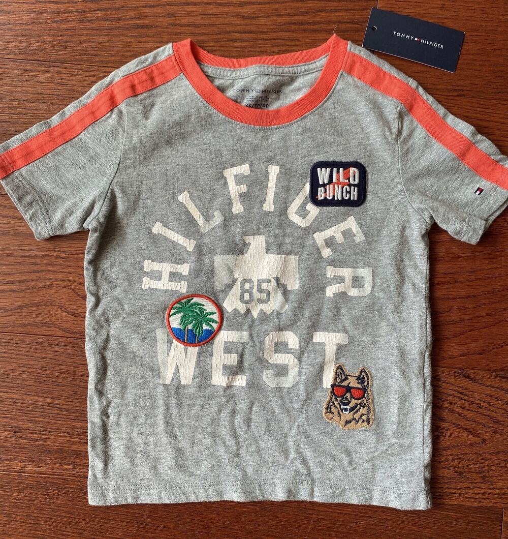 NWT Tommy Hilfiger 1985 Boy's Gray Graphic T-Shirt - Size XS/TP/XP (4-5)